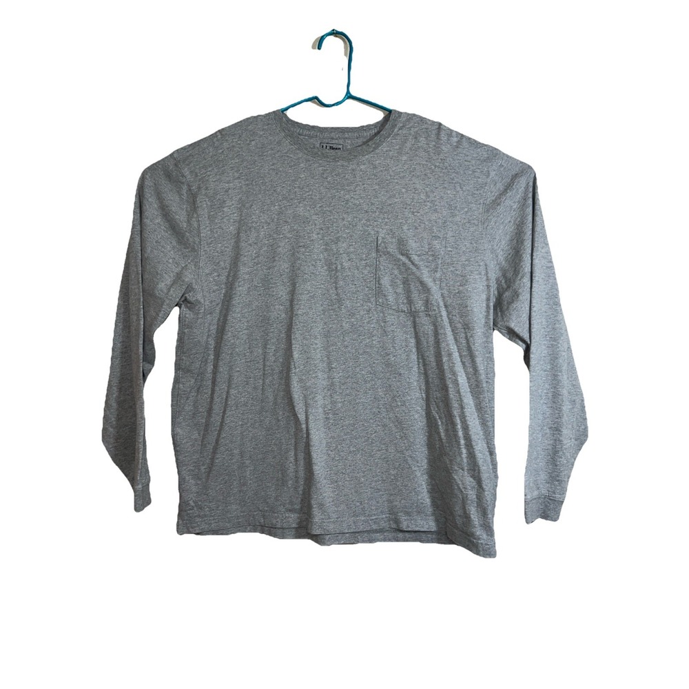 LL Bean Sweatshirt Men XL Gray‎ 100% Cotton Crewneck Pullover W/ Pocket